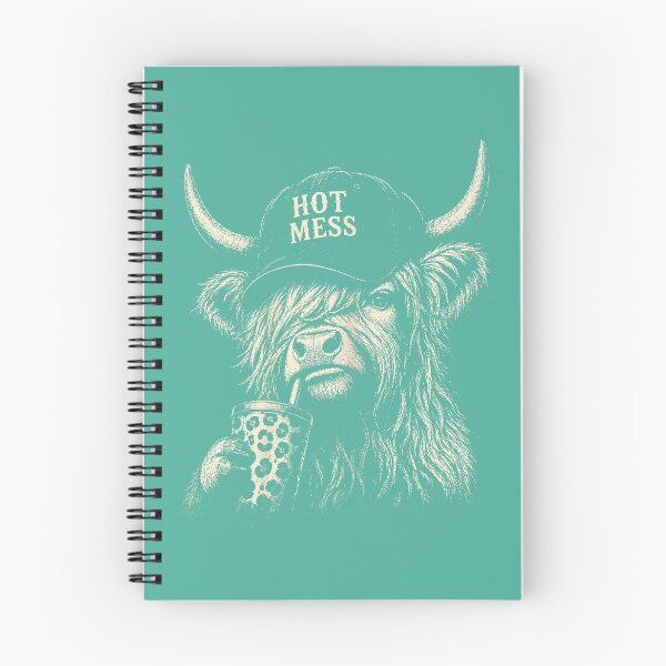 Item preview, Hot Mess Highland Cow Coffee Lover Cute Fluffy Heifer designed and sold by FrankIsabel.