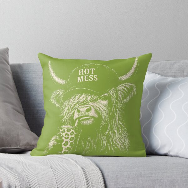 Item preview, Hot Mess Highland Cow Coffee Lover Cute Fluffy Heifer designed and sold by FrankIsabel.
