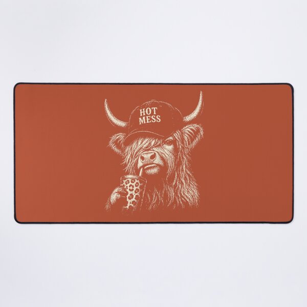 Item preview, Hot Mess Highland Cow Coffee Lover Cute Fluffy Heifer designed and sold by FrankIsabel.