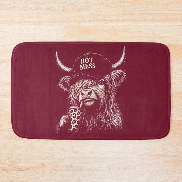 Item preview, Hot Mess Highland Cow Coffee Lover Cute Fluffy Heifer designed and sold by FrankIsabel.