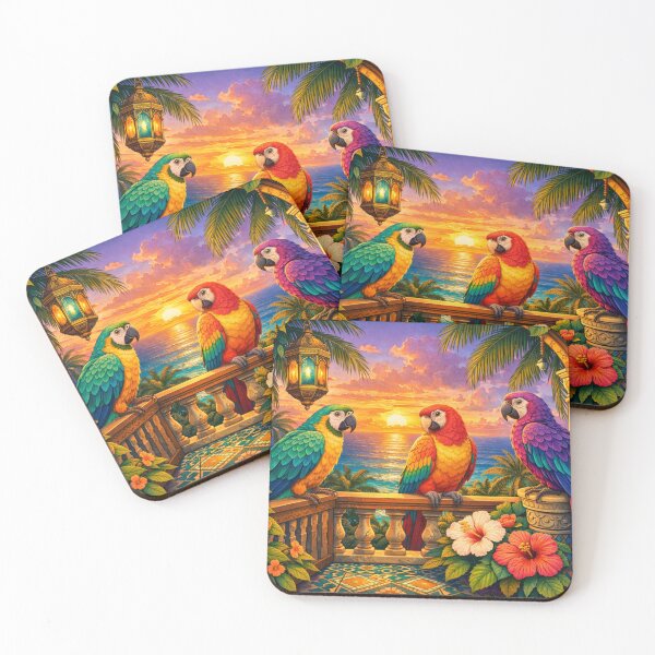 Item preview, Parrots at Sunset designed and sold by H A R L E I G H .