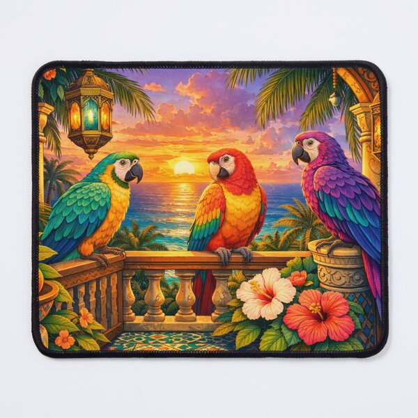 Item preview, Parrots at Sunset designed and sold by H A R L E I G H .
