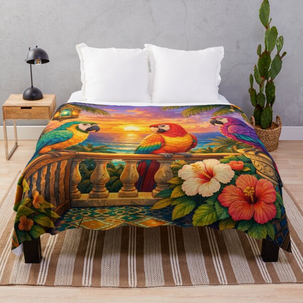 Item preview, Parrots at Sunset designed and sold by H A R L E I G H .
