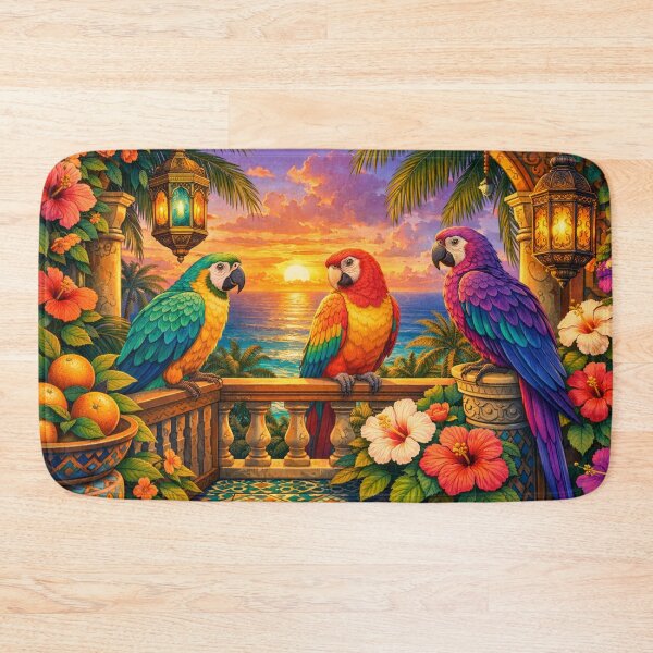 Item preview, Parrots at Sunset designed and sold by H A R L E I G H .