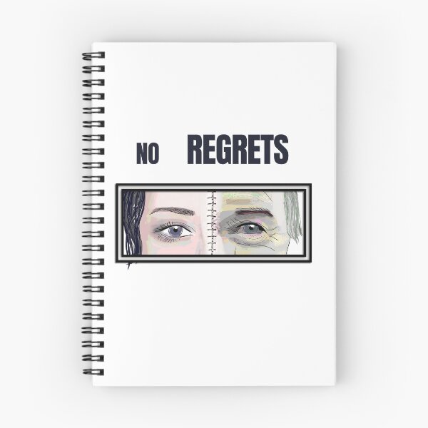 Item preview, No Regrets – Split Face Minimalist Art (Youth & Age Concept) designed and sold by ChiaraPagani.
