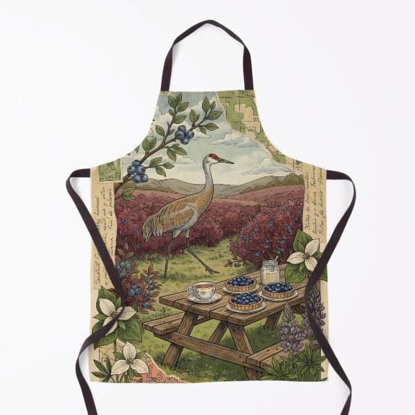 Item preview, Crane Among Blueberries and Vintage Countryside Picnic designed and sold by CoffeeinBloom.