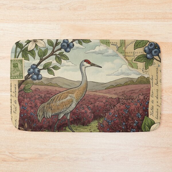 Item preview, Crane Among Blueberries and Vintage Countryside Picnic designed and sold by CoffeeinBloom.