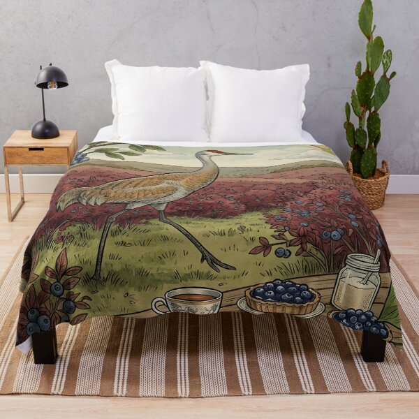 Item preview, Crane Among Blueberries and Vintage Countryside Picnic designed and sold by CoffeeinBloom.