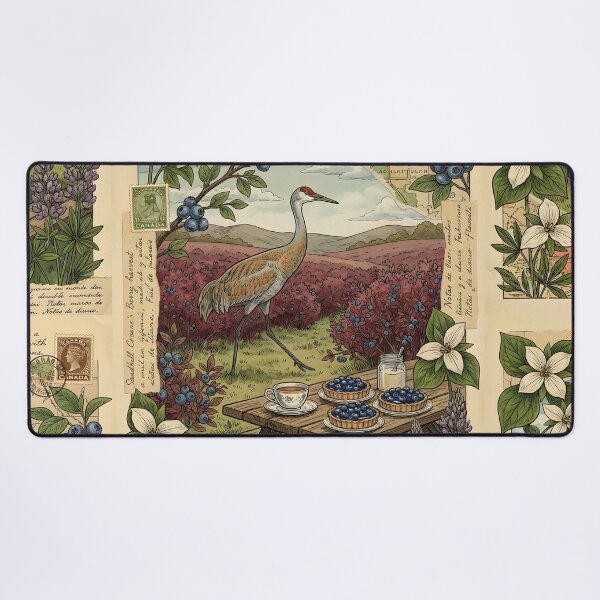 Item preview, Crane Among Blueberries and Vintage Countryside Picnic designed and sold by CoffeeinBloom.