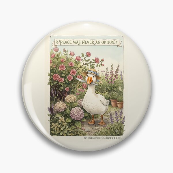 Item preview, Peace Was Never An Option - Funny Gardening Goose with Knife designed and sold by Lu7u.