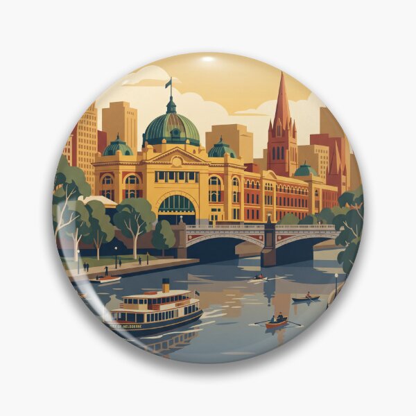 Item preview, Melbourne Australia Vintage Travel Poster designed and sold by Bomax121.