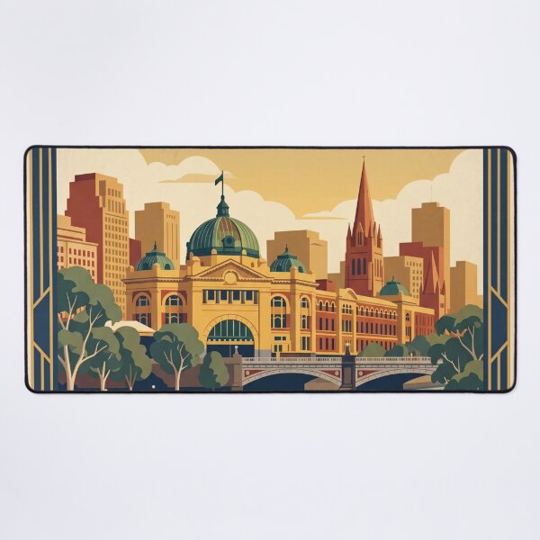 Item preview, Melbourne Australia Vintage Travel Poster designed and sold by Bomax121.