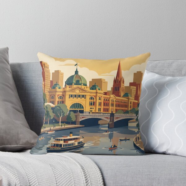 Item preview, Melbourne Australia Vintage Travel Poster designed and sold by Bomax121.