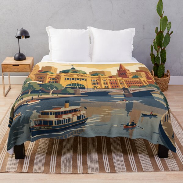 Item preview, Melbourne Australia Vintage Travel Poster designed and sold by Bomax121.