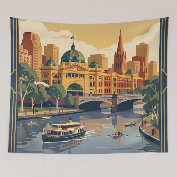 Item preview, Cartel de viaje vintage de Melbourne, Australia designed and sold by Bomax121.