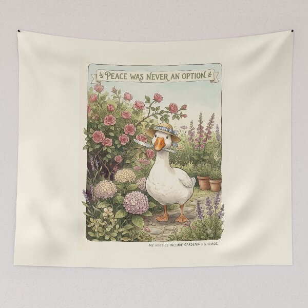 Item preview, Peace Was Never An Option - Funny Gardening Goose with Knife designed and sold by Lu7u.