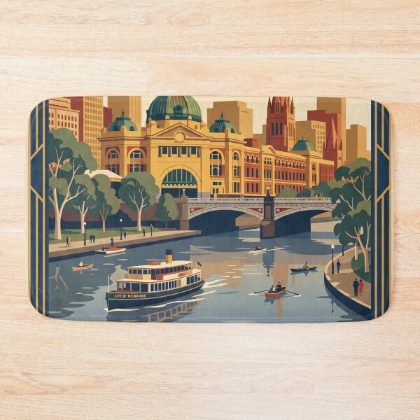 Item preview, Melbourne Australia Vintage Travel Poster designed and sold by Bomax121.