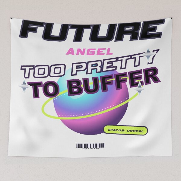 Item preview, Too Pretty to Buffer – Y2K Magazine Cover Aesthetic Design designed and sold by WORN.THOUGHTS.