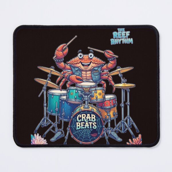 Item preview, Crab Beats Funny Drummer Under the Sea Animal Playing Drums designed and sold by Evelashop.