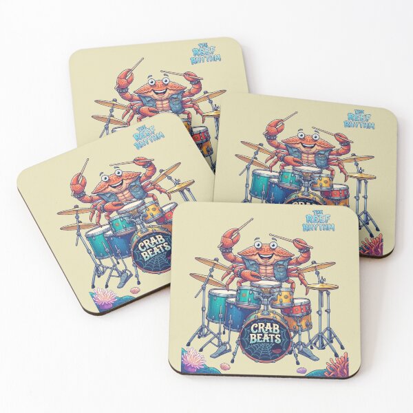 Item preview, Crab Beats Funny Drummer Under the Sea Animal Playing Drums designed and sold by Evelashop.