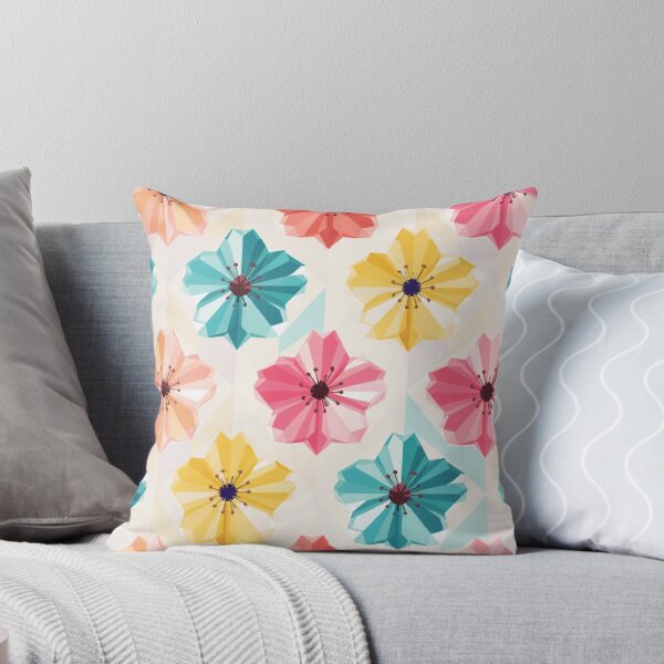 Item preview, Colorful Retro Floral Geometric Pattern designed and sold by IntelliMindDesigns.