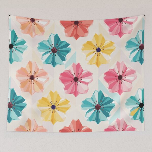 Item preview, Colorful Retro Floral Geometric Pattern designed and sold by IntelliMindDesigns.