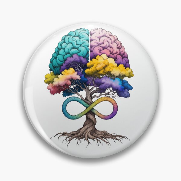 Item preview, Neurodivergent tree consisting of brain tree crown and infinity symbol designed and sold by Nirun01.