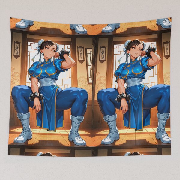 Item preview, Gaming - Agile Fighter, Strength and Elegance in Blue Qipao designed and sold by Zone--Gaming.