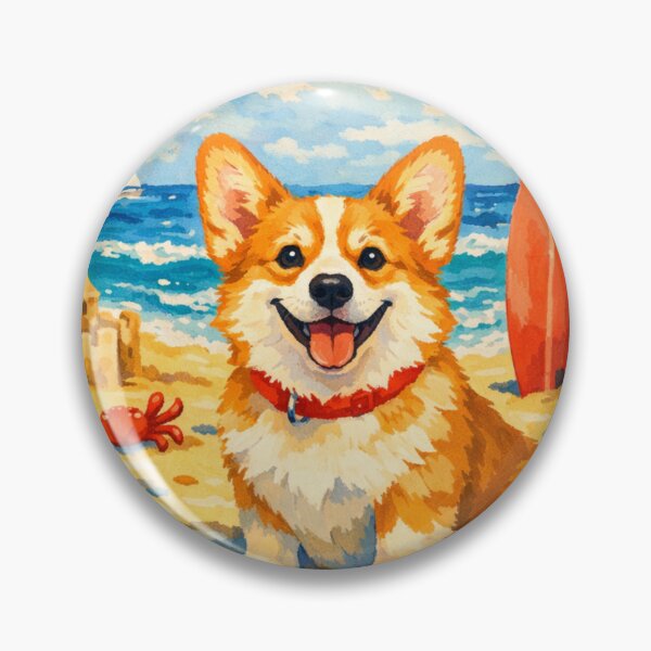 Item preview, Corgi Beach Day designed and sold by H A R L E I G H .