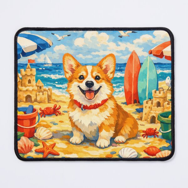 Item preview, Corgi Beach Day designed and sold by H A R L E I G H .