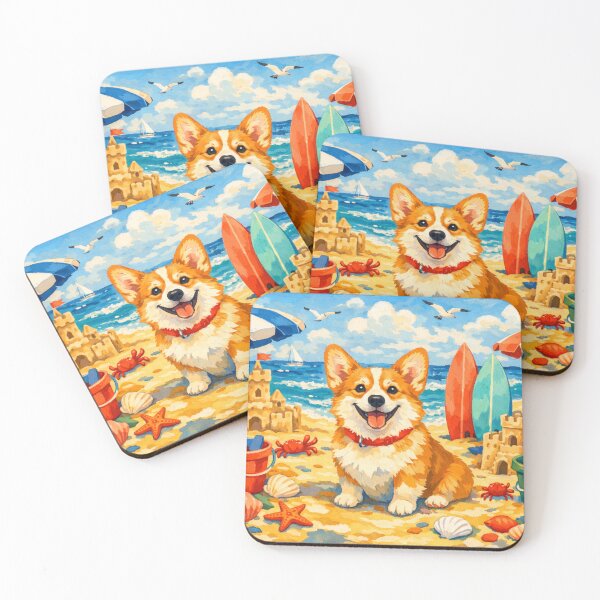Item preview, Corgi Beach Day designed and sold by H A R L E I G H .