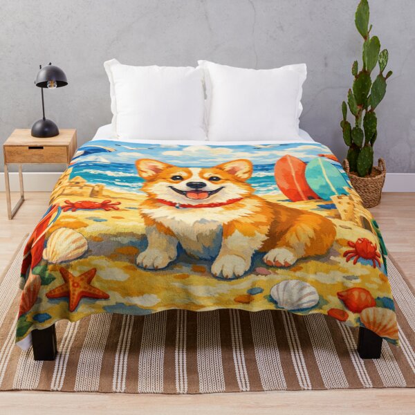 Item preview, Corgi Beach Day designed and sold by H A R L E I G H .