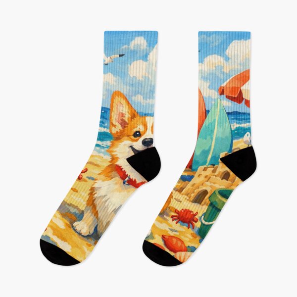Item preview, Corgi Beach Day designed and sold by H A R L E I G H .
