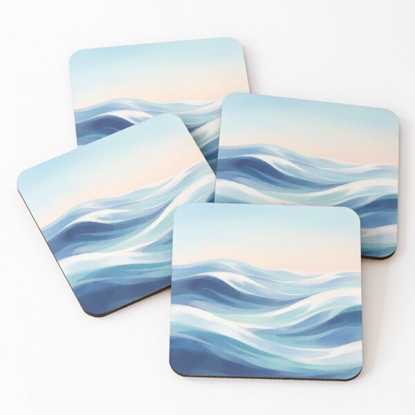 Item preview, Soft Blue Ocean Waves and Pastel Sky designed and sold by Neural Dream.