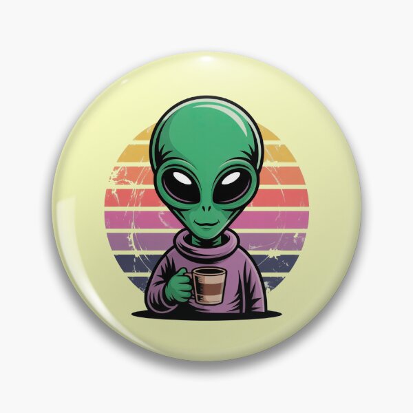 Item preview, Retro Alien Coffee Lover Vintage Art designed and sold by Outlet Raloel.