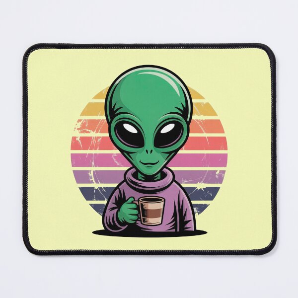 Item preview, Retro Alien Coffee Lover Vintage Art designed and sold by Outlet Raloel.