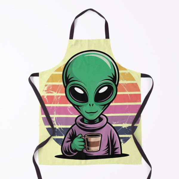Item preview, Retro Alien Coffee Lover Vintage Art designed and sold by Outlet Raloel.