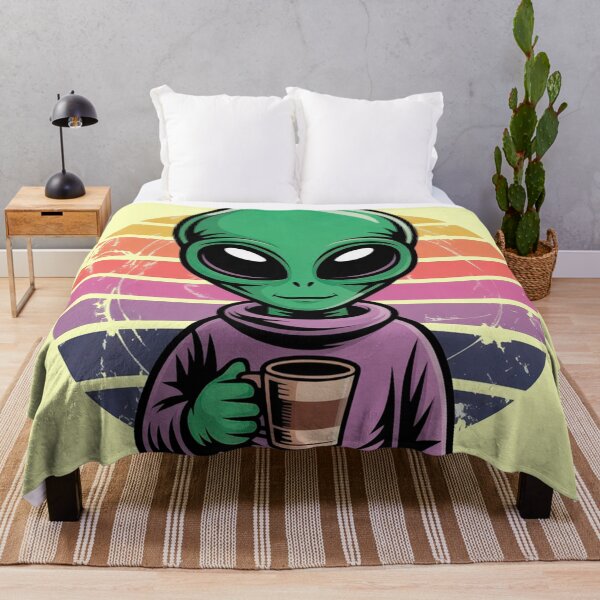 Item preview, Retro Alien Coffee Lover Vintage Art designed and sold by Outlet Raloel.
