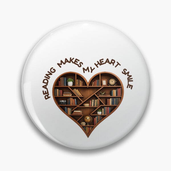 Item preview, READING MAKES MY HEART SMILE WITH HEART SHAPED LIBRARY ART FOR BOOK LOVERS. designed and sold by ZANU creativity.