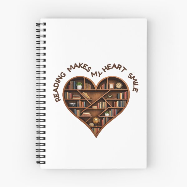 Item preview, READING MAKES MY HEART SMILE WITH HEART SHAPED LIBRARY ART FOR BOOK LOVERS. designed and sold by ZANU creativity.