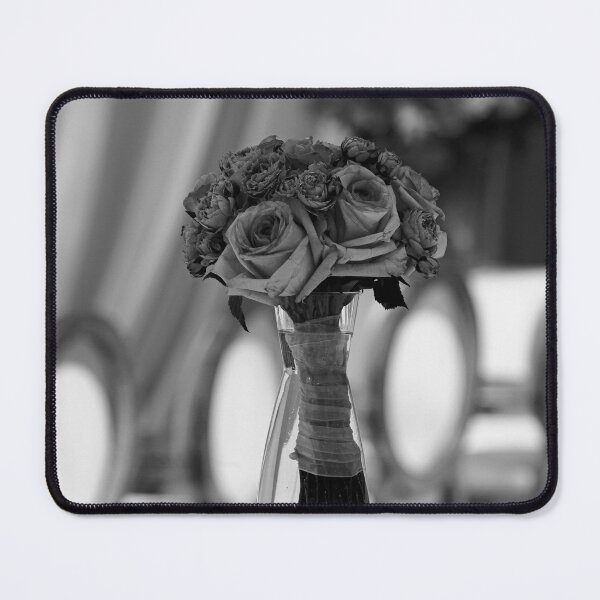 Item preview, Romantic Pink Rose Bouquet Centerpiece in Glass Vase for Elegant Event Decor, Wedding Table in black and white designed and sold by FotoMahieu.