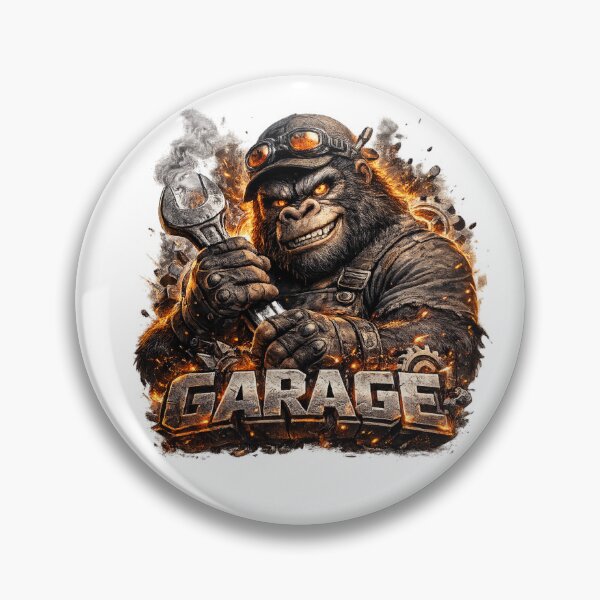 Item preview, Garage Gorilla Mechanic – Tough Monkey Workshop Mascot designed and sold by AlexLineArt.