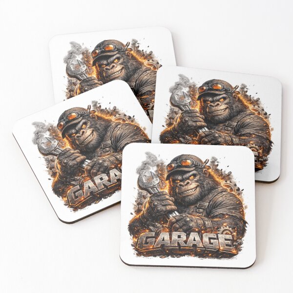 Item preview, Garage Gorilla Mechanic – Tough Monkey Workshop Mascot designed and sold by AlexLineArt.