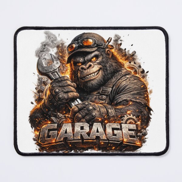 Item preview, Garage Gorilla Mechanic – Tough Monkey Workshop Mascot designed and sold by AlexLineArt.