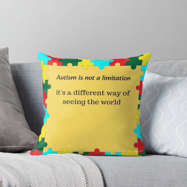 Item preview, Autism is not a limitation - Pillow  designed and sold by AllAbility Design.