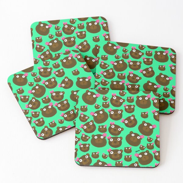 Item preview, Cute Kawaii Teddy Bears on Green Pattern  designed and sold by giulyz.