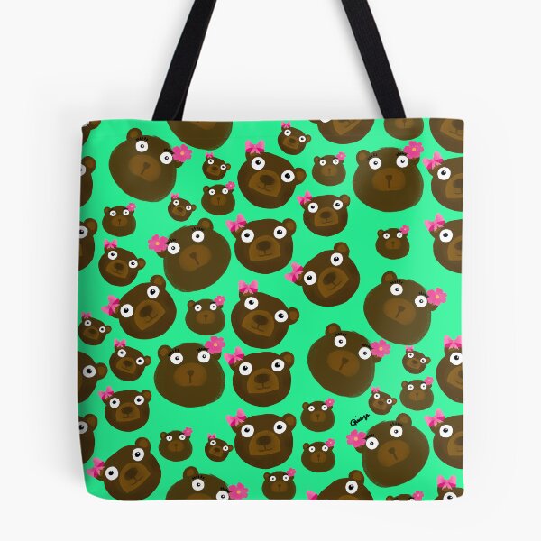 Item preview, Cute Kawaii Teddy Bears on Green Pattern  designed and sold by giulyz.