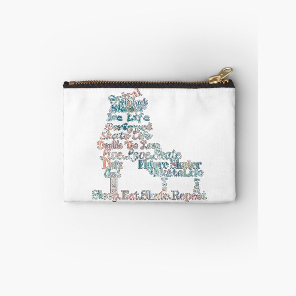 Item preview, Figure Skate- Skate Terms in Corals, Blues and White  Fluid Paint Pour Design designed and sold by Purposely Designed.