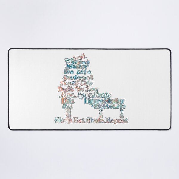 Item preview, Figure Skate- Skate Terms in Corals, Blues and White  Fluid Paint Pour Design designed and sold by Purposely Designed.