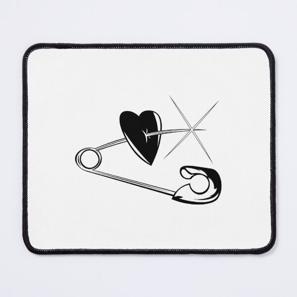 Item preview, Heart in a safety pin | Gothic tattoo design designed and sold by ProdbyNiECO.
